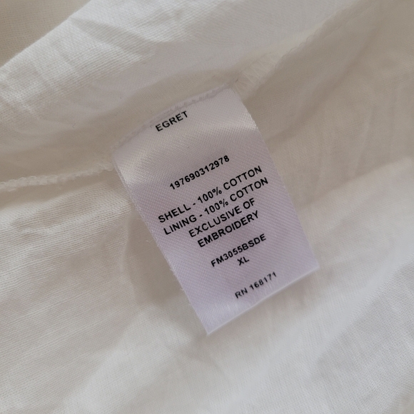 Farmers Market XL Embroidered Floral Long Sleeve Tiered Maxi Dress White - Picture 16 of 16